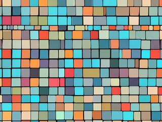 Fototapeta premium Abstract Colorful Mosaic Pattern: A Vibrant Digital Art Piece