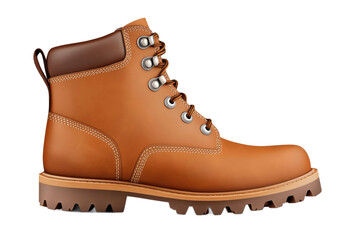 Stylish brown hiking boots with rugged sole design