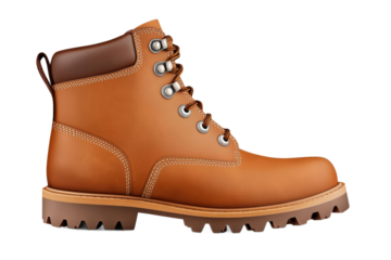 Stylish brown hiking boots with rugged sole design