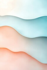 Naklejka premium Soft, flowing layers create serene backdrop, blending pastel sha