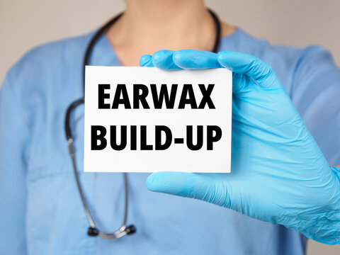 Earwax build-up text title diagnoses medical background