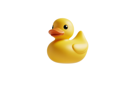 Classic rubber duck floating in a bright setting