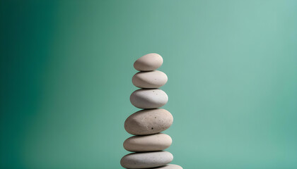 Balanced Stone Pile . Rocks balancing on one another. Concept of balance, zen, calm, wellness, meditation, spirituality. 