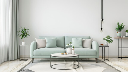 mint green living room