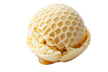 Delicious honey flavored ice cream in a cone