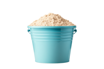 Bucket filled with sand in a simple setup