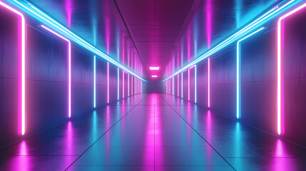 Fototapeta premium futuristic neon tunnel