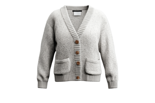 Cozy gray cardigan with button details for winter