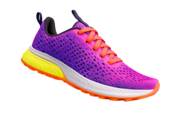 Colorful running shoes for active people