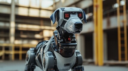 Fototapeta premium Innovative robotic dog with advanced technology and futuristic design