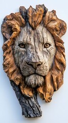 Animals, Lion, Carving, Wood Sculpture, Abstract Image, Texture, Pattern Background, Wallpaper, Smartphone Cover and Screen, PC, Laptop, 9:16 and 16:9 Format