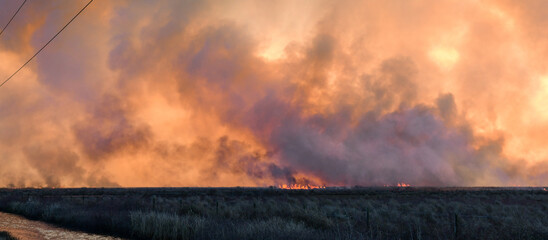 Middleton Fire near Stowell in Texas