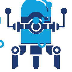 Nanobot Flat Blue Icon