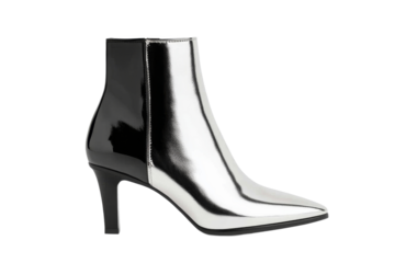 Chic black and silver ankle boots for women