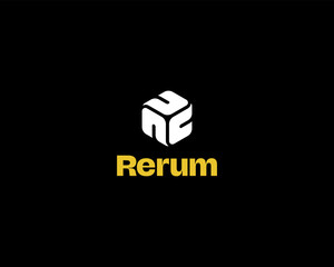 Abstract cube from letters N and C logo. Construction media telecommunications minimalistic logotype. Vector illustration.