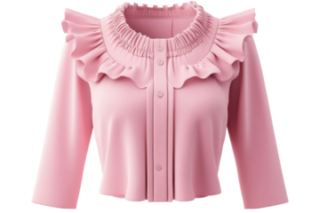 Stylish pink ruffled blouse for casual occasions