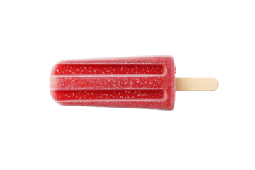 Refreshing red popsicle on a white background