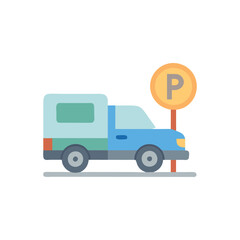 Dynamic Truck Parking Icon for Freight Services