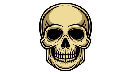 Obraz premium Gothic Skull Anatomy Illustration as a Spooky Halloween Mascot Symbol on White Background