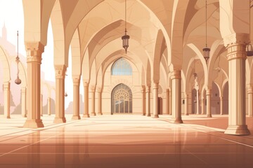 Obraz premium Masjid architecture building corridor.