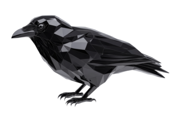 Artistic black geometric crow design