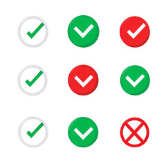 Green and Red Check Marks and Cross Icons