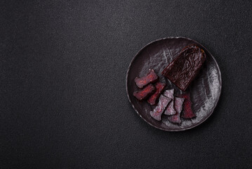 Horse meat sausage with salt, spices and herbs