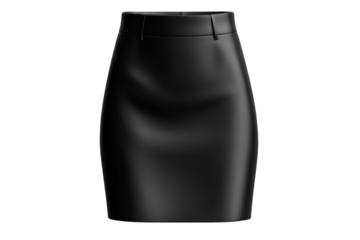 Black leather skirt on plain backdrop