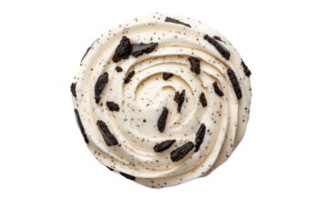 Delicious cream swirl with cookie pieces on top