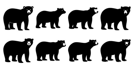 Polar Bear Silhouette Bundle for Wildlife and Arctic Designs