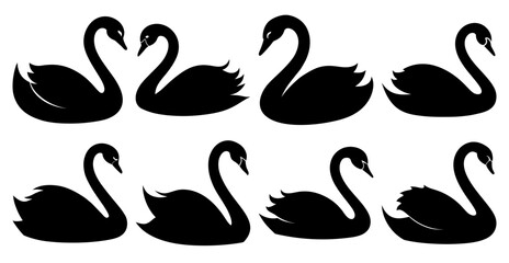 Swan Silhouette Bundle for Bird and Wildlife Designs