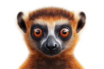 Colorful lemur with large expressive eyes