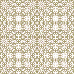 Seamless pattern abstract geometric luxury modern style of golden line flower, star and circle. Vector ornamental Illustration