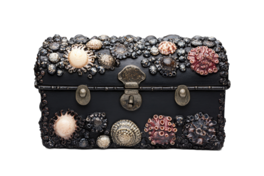Decorative chest with ocean shells