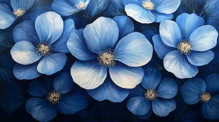 Creative blue floral art