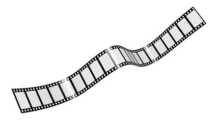 Film strip. Isolated. Blank. Transparent background. 3d illustration.