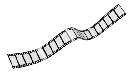 Film strip. Isolated. Blank. Transparent background. 3d illustration.