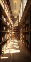 Obraz premium Library Bookshelves, Literature, Reading, Education, Knowledge, Books, Learning, Study, Research, Information