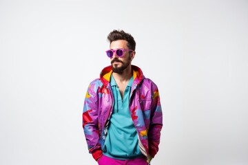 Obraz premium Stylist man sunglasses sweatshirt portrait.
