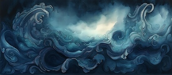 Abstract stormy sea landscape background