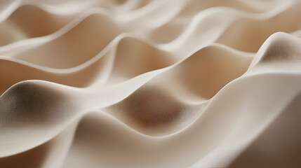 Obraz premium Subtle waves of fabric in soft earth tones create a soothing, flowing textile design and tactile surface.