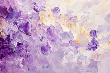 Fototapeta premium Purple and beige brushstrokes creating dynamic abstract painting