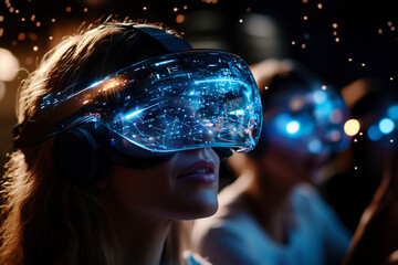 Woman in Virtual Reality Headset: Exploring the Metaverse, a Glimpse into the Future of Digital Experiences