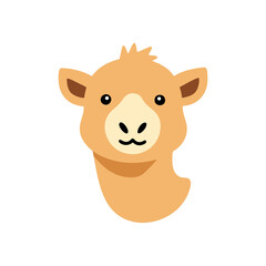 Cute Cartoon Camel Face Icon. Vector Illustration