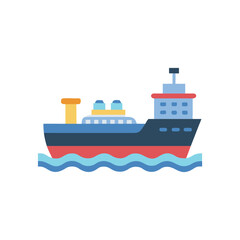 Obraz premium Large Oil Tanker Ship Icon for Maritime Industries
