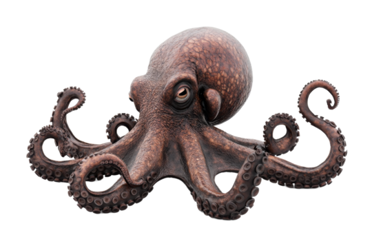 Cephalopod exploring a vibrant underwater habitat