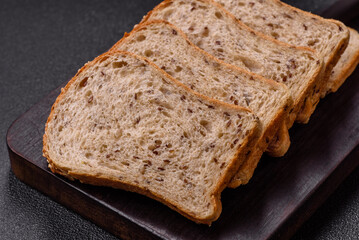 Brown bread with grains and seeds