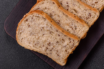Brown bread with grains and seeds