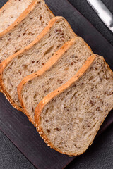 Brown bread with grains and seeds