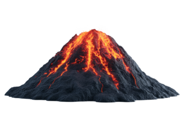 Lava flows create dramatic eruption from a volcano